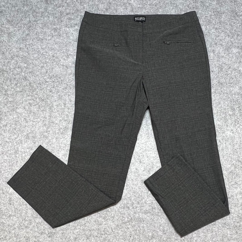SOHO Apparel‎ LTD Womens Gray Textured Slim Leg Dress Pants Size 10 Office Core